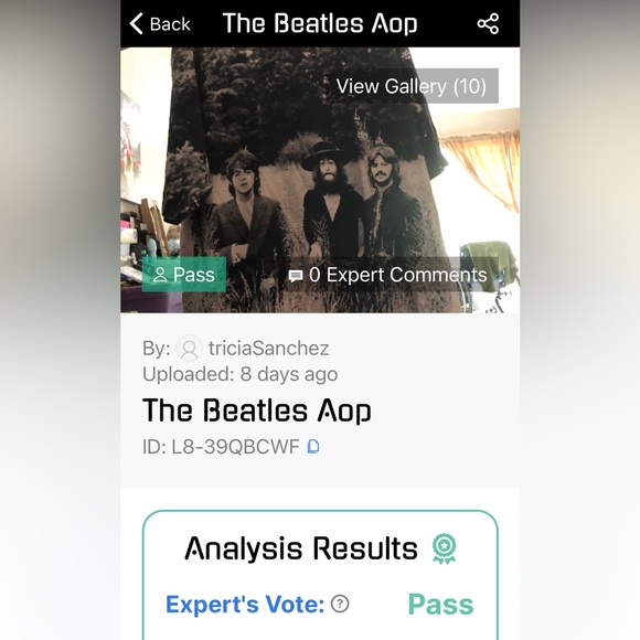 Beatles Vintage 100% Authentication made from the Vintage gurus at Legitemm8